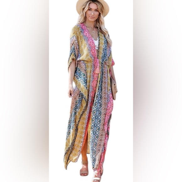 Dresses & Skirts - NWOT Unbranded Multicolor Bohemian Kimono